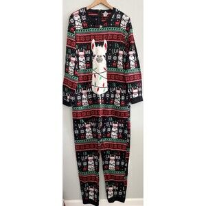 Lama Christmas Pajamas One piece Adult Size Large Holiday